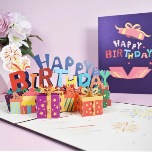 Tiered Birthday Cake 3D Greetings Card | 3D Pop Up Cards